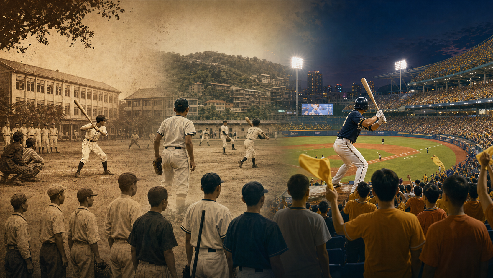 戦前の学生野球から現代の満員スタジアムへ